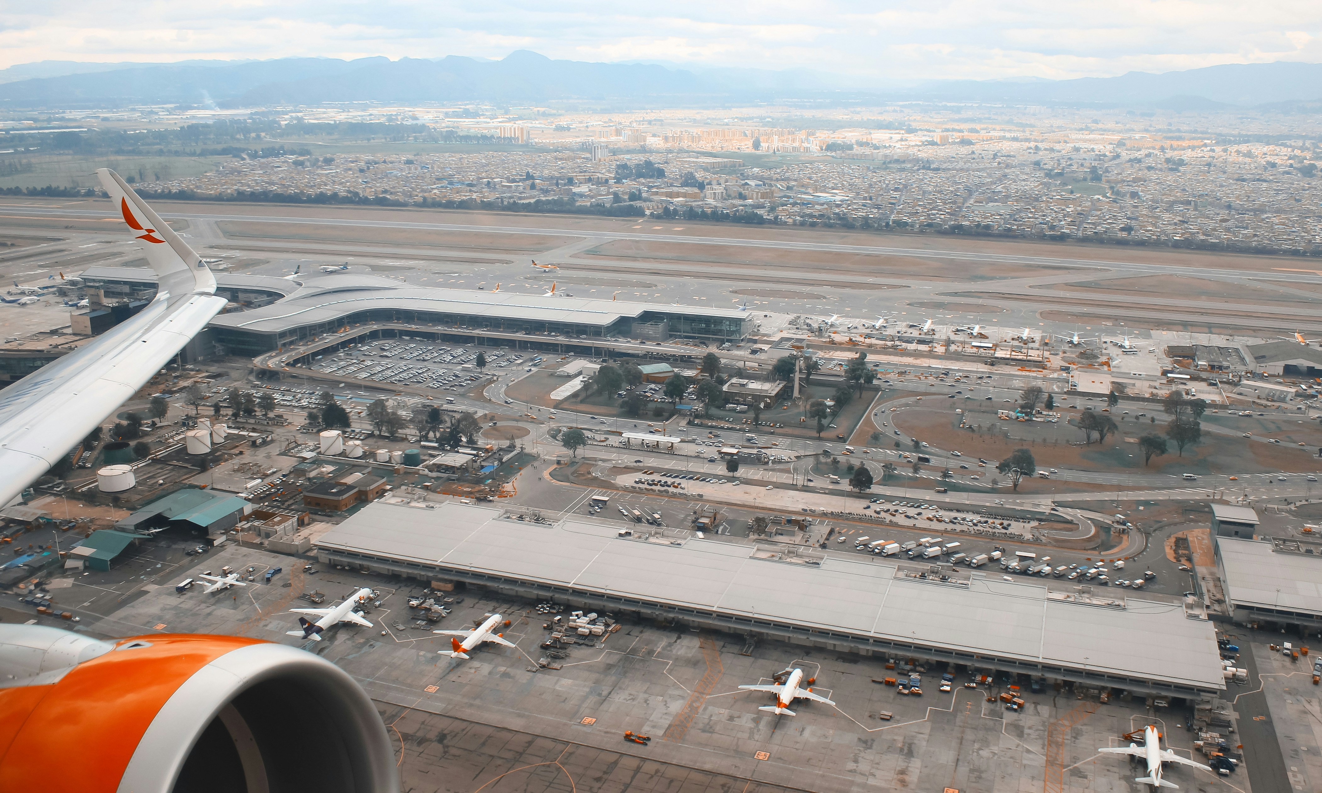 Aerial airport background