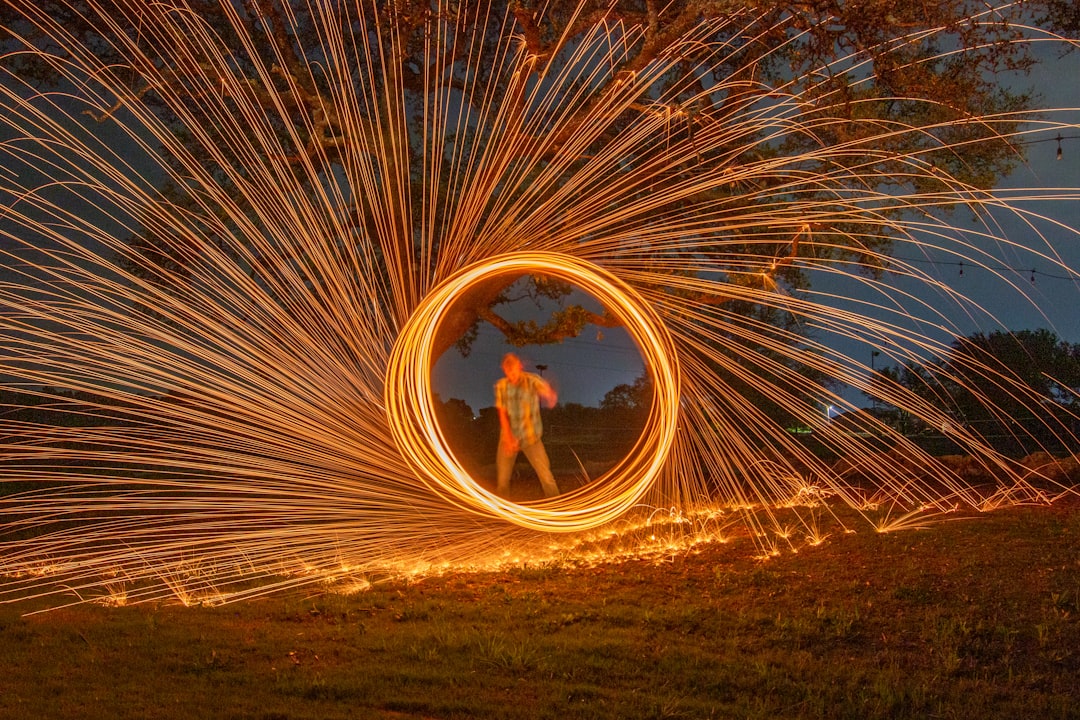 time lapse photography of steel wool