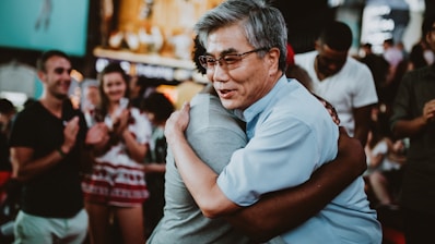 family embracing each other