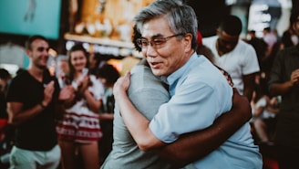 family embracing each other