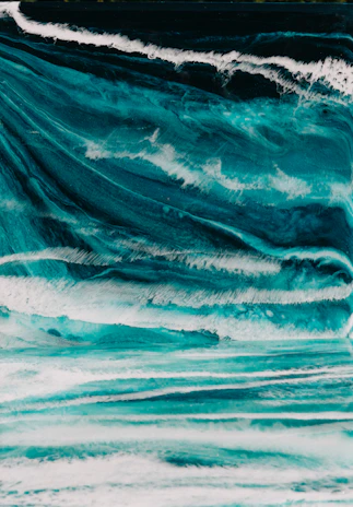 blue and white abstract painting