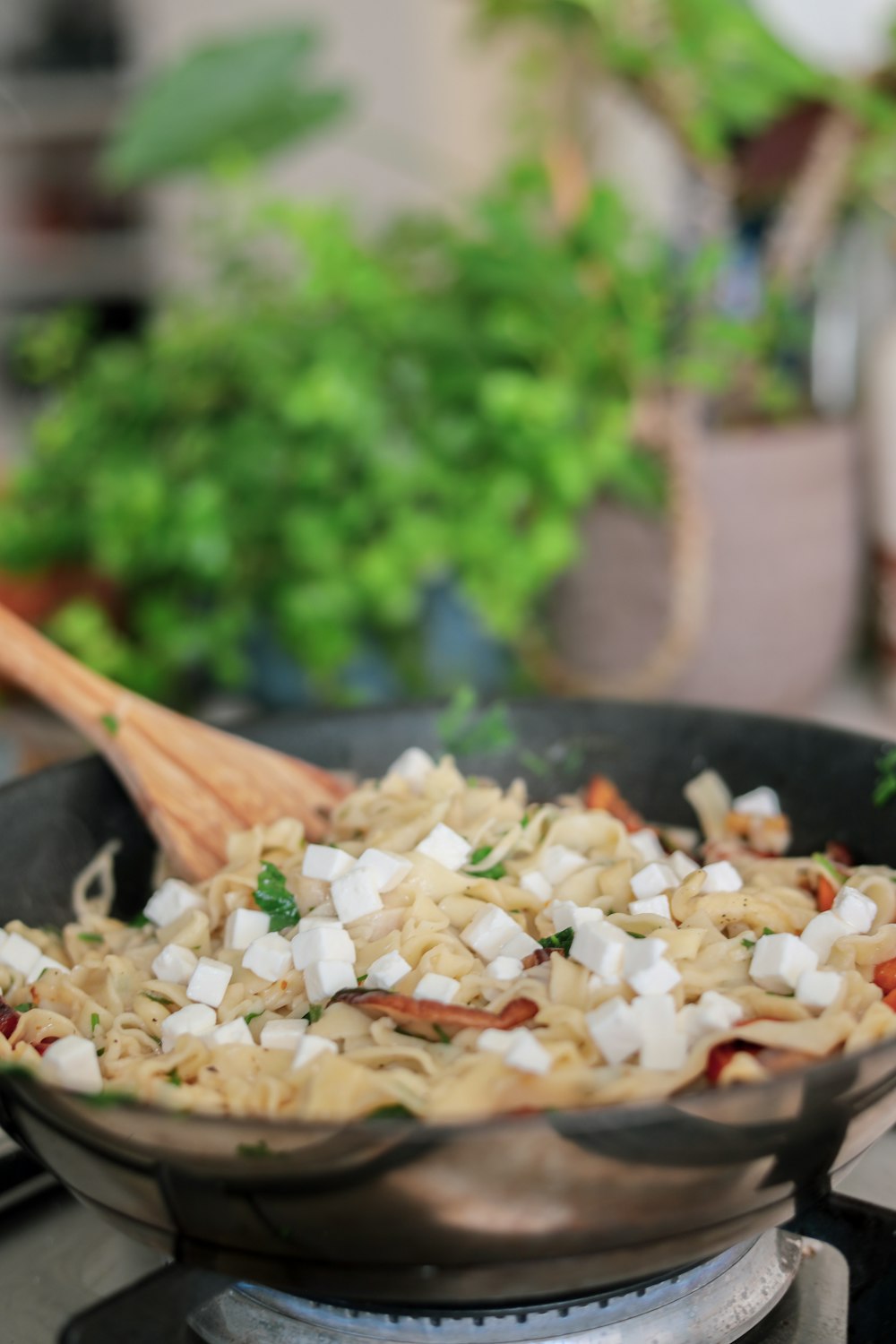 cooked food on black pan