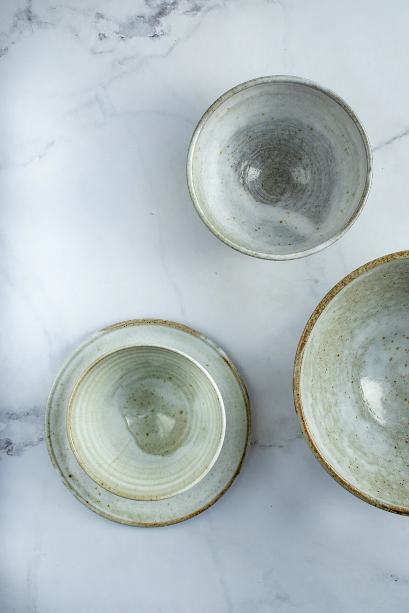 Collection of handmade ceramic tableware