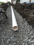Installed drainage system alongside a newly built road