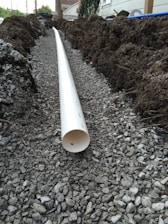 Installed drainage system alongside a newly built road