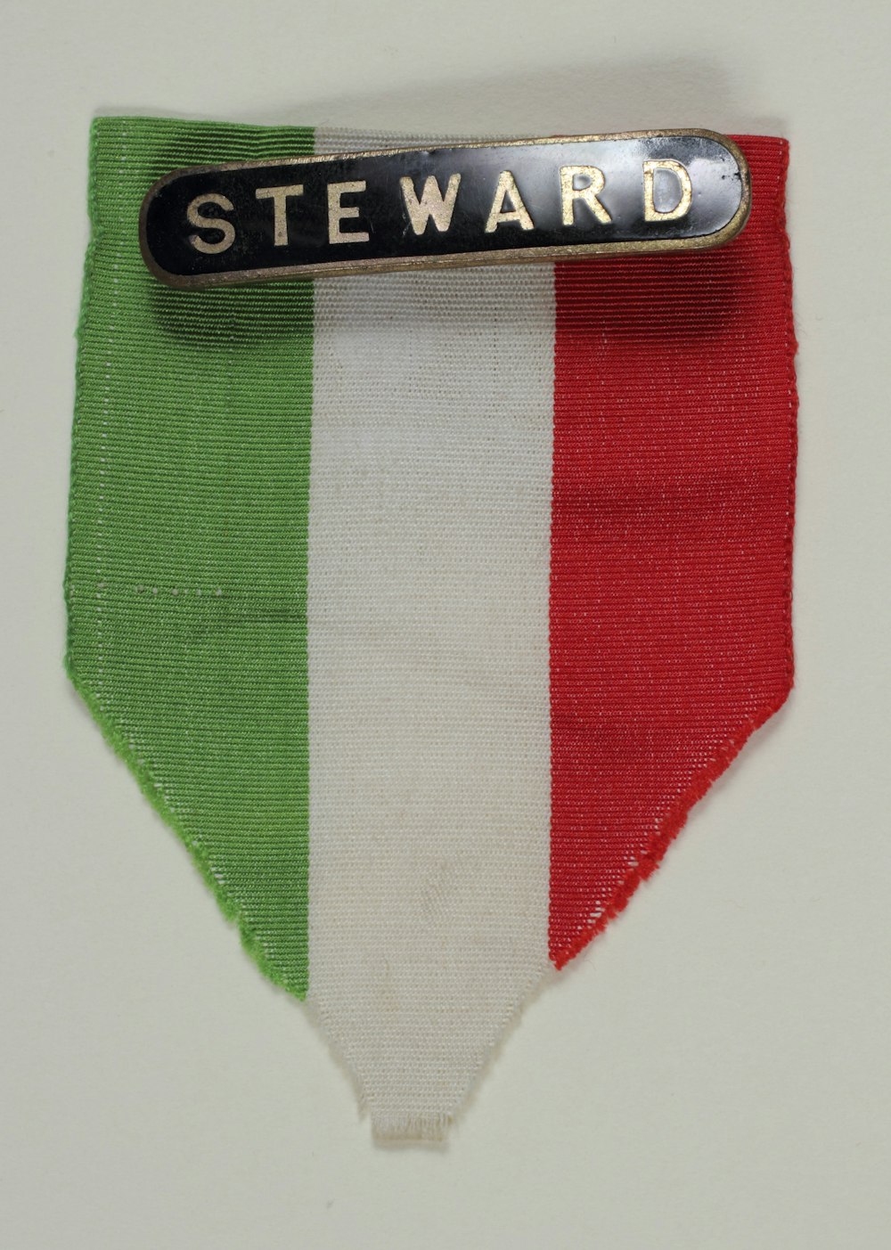 a tie bar with the word steward on it