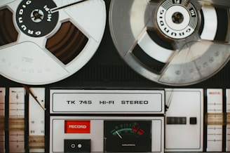 a close up of two reels on a machine
