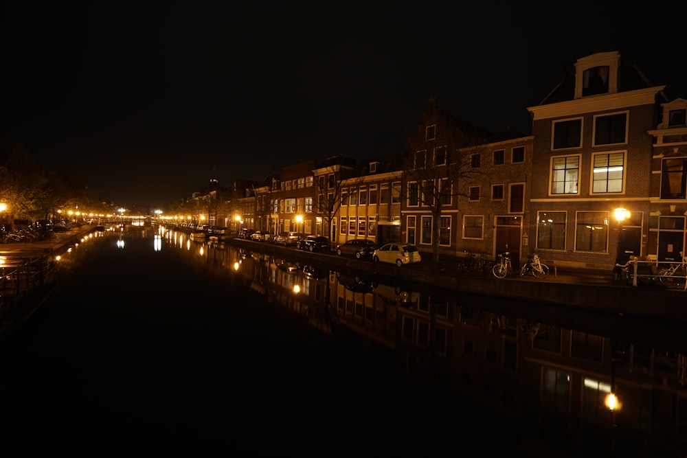 brown concrete building during night time