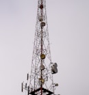 orange and white tower crane