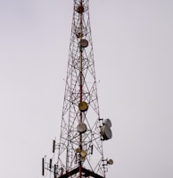 orange and white tower crane