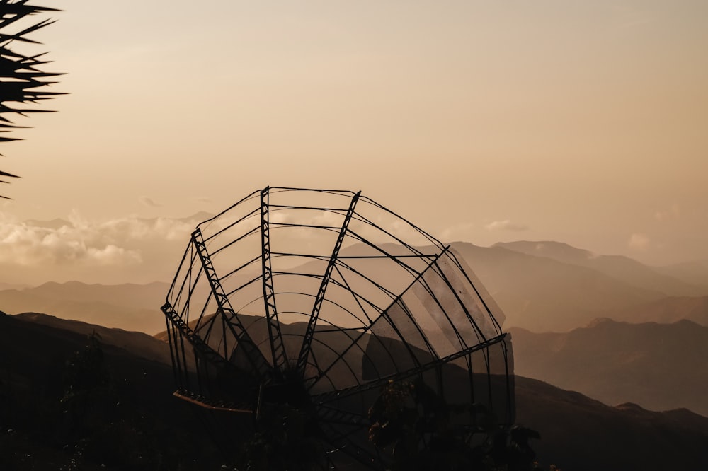 silhouette of mountain during sunset