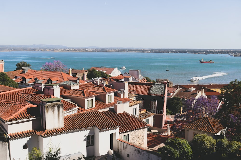 brown and white concrete houses near sea during daytime