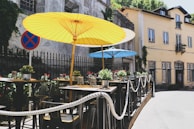 Outdoor café shaded by NG Decor durable and stylish awnings.