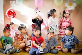 group of women sitting on floor