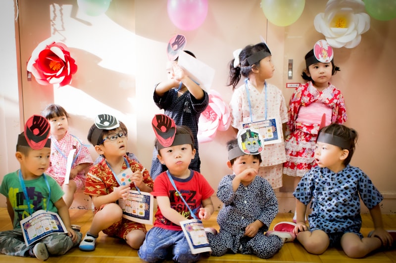 Young children playing outdoors