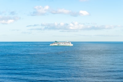 white and blue boat on sea under blue sky during daytime dublin zoom background