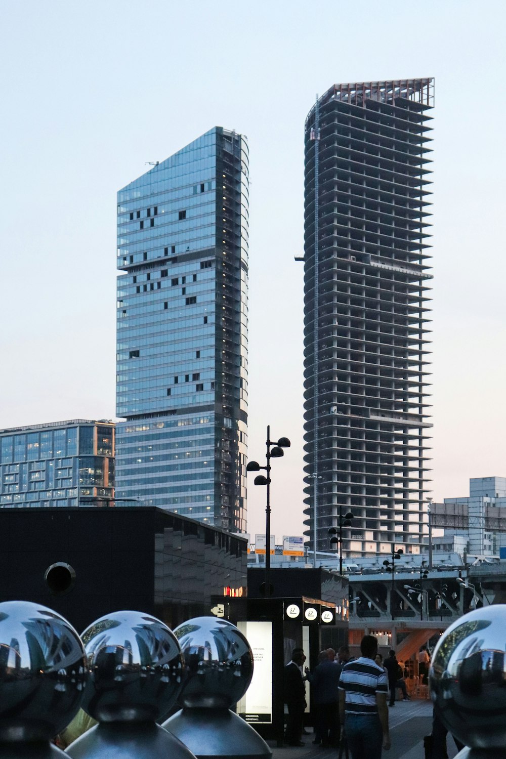 white and blue high rise buildings during daytime