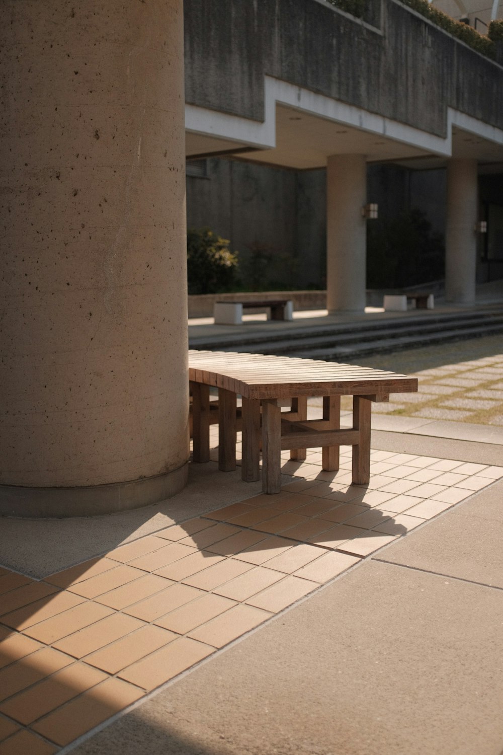 brown wooden table and bench