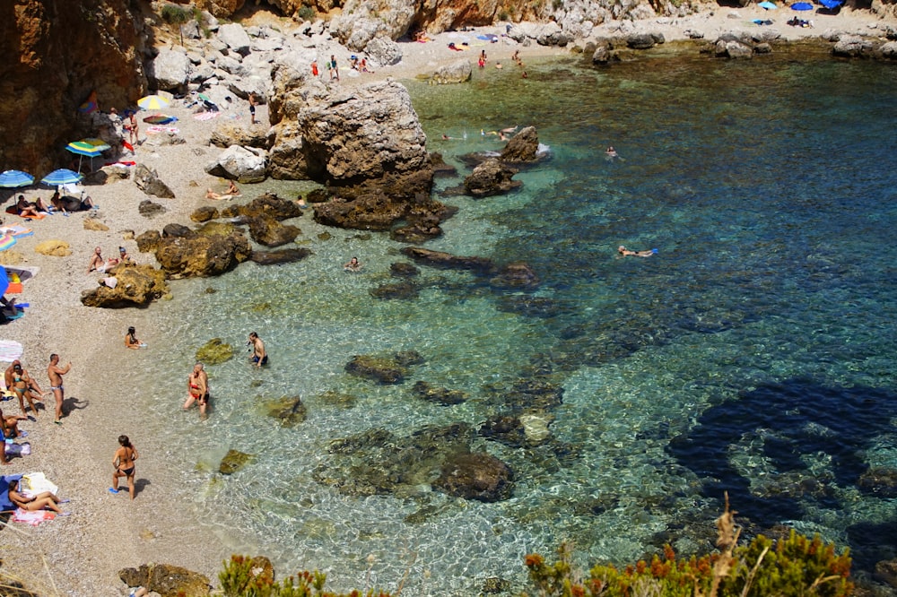 persone che nuotano sul mare durante il giorno