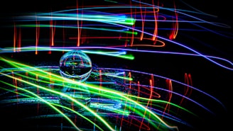 green blue and yellow lights