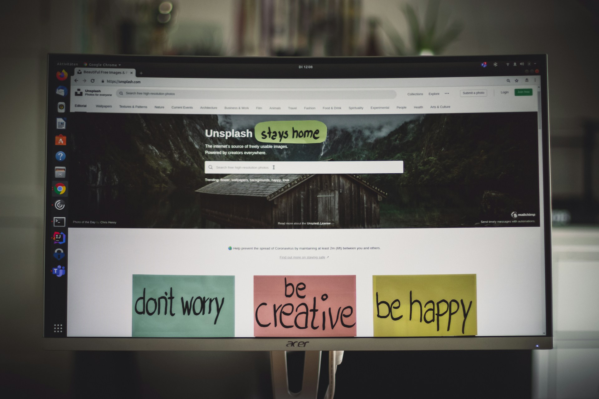 black flat screen computer monitor