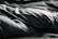 Soft folds of a dark, textured fabric create a sense of depth and shadow. The material appears to be a blanket or sheet with subtle highlights and lowlights.