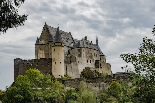 grey concrete castle under grey sky