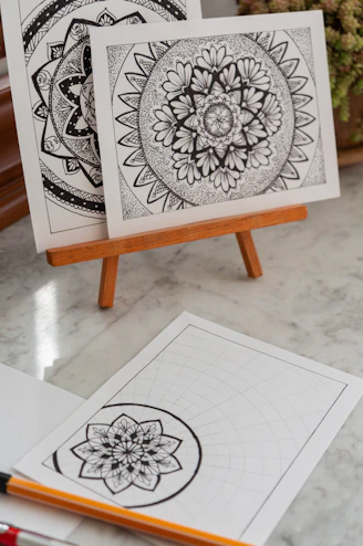 white and black floral table cloth