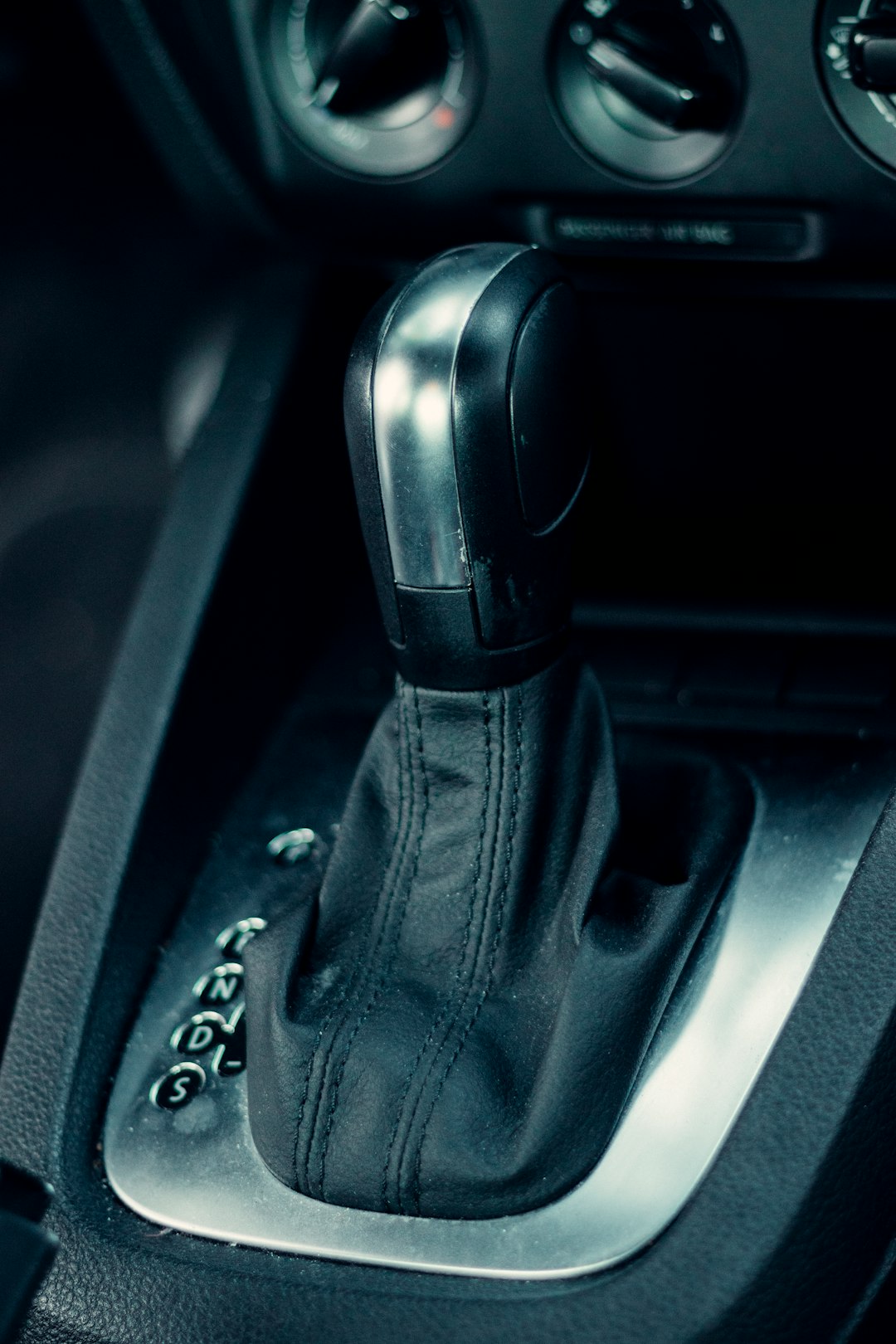 black car gear shift lever