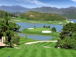 green grass field near lake during daytime