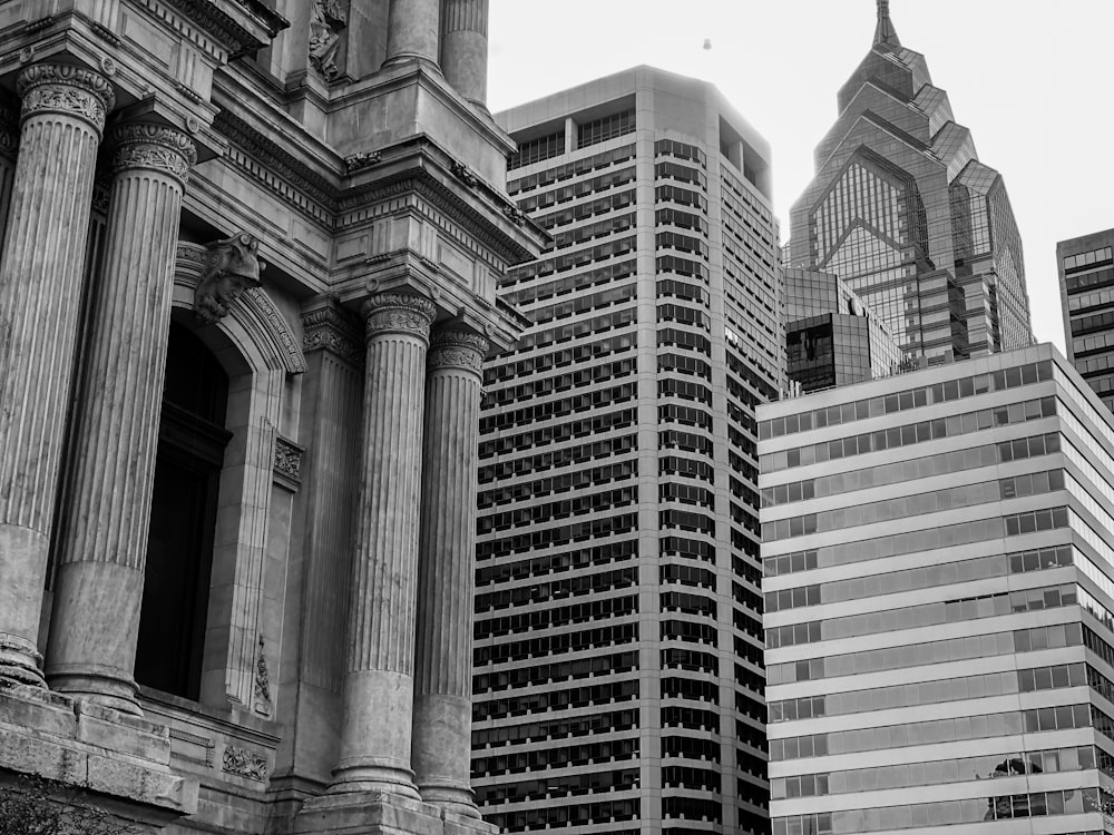 grayscale photo of concrete building