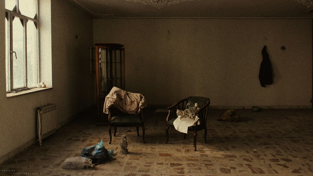 brown wooden armchair beside brown wooden table