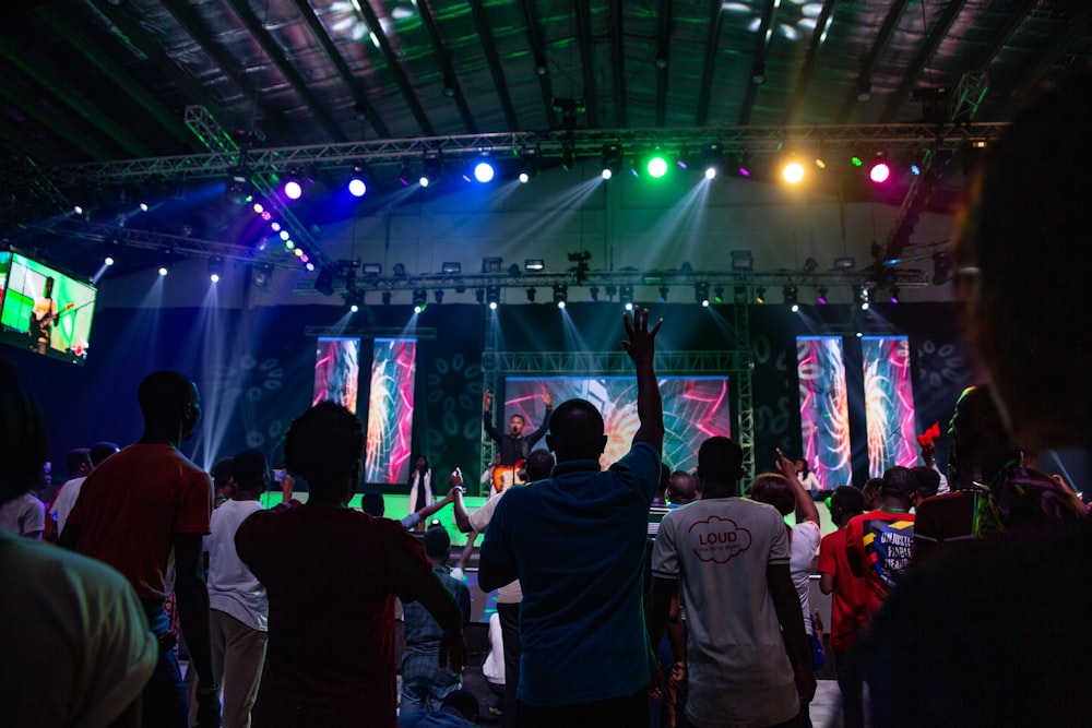 people gathering in concert during night time