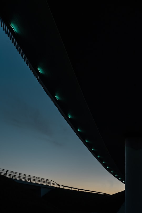 white light on a bridge in Vantaa Finland