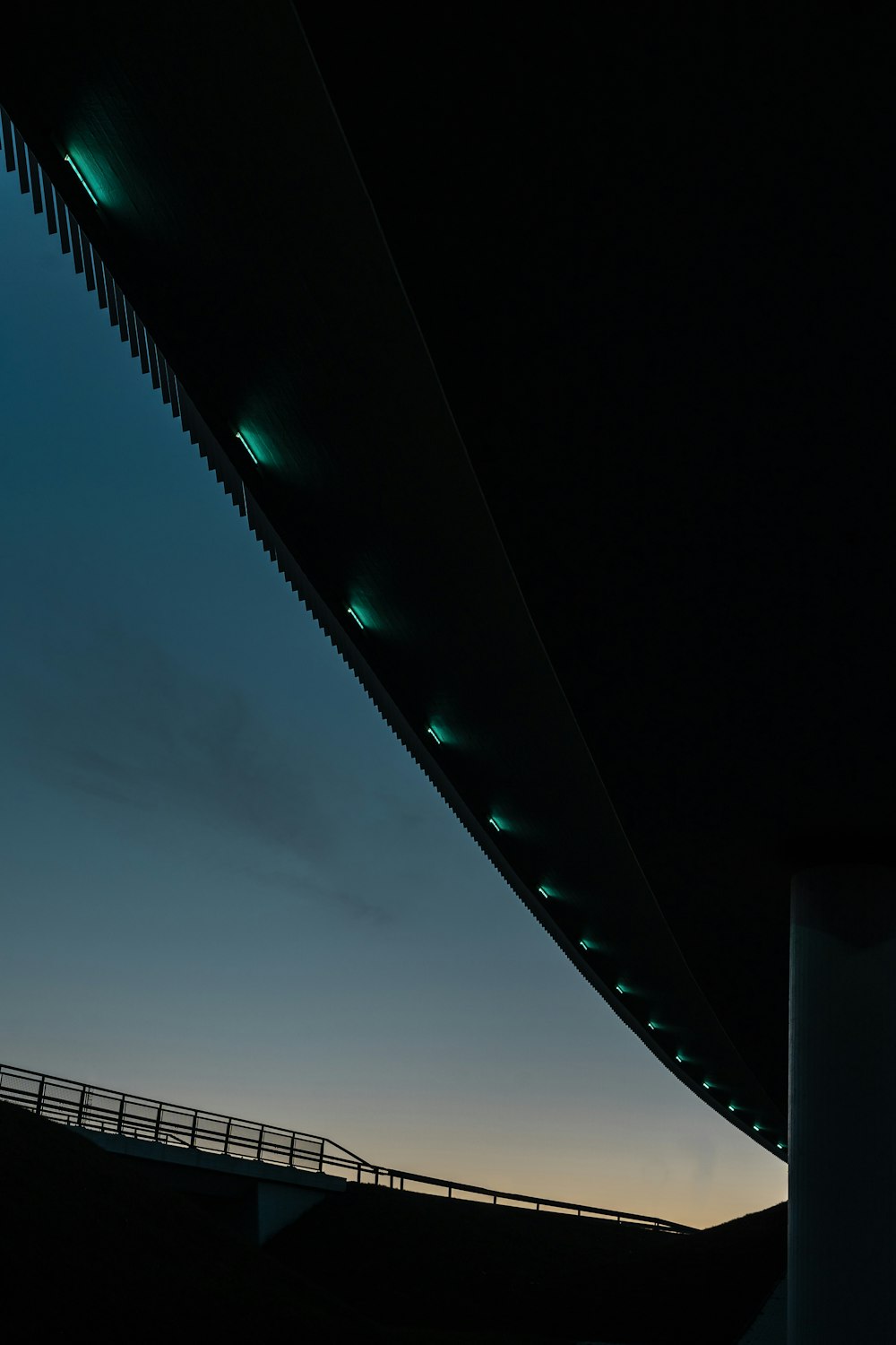 white light on a bridge