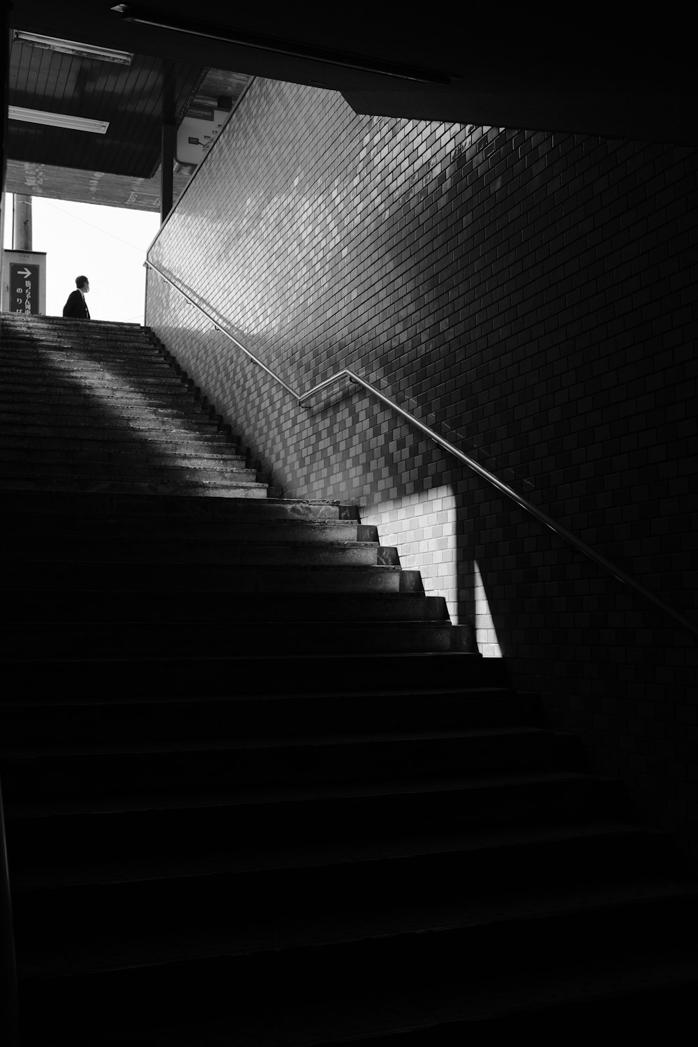 black staircase in a building