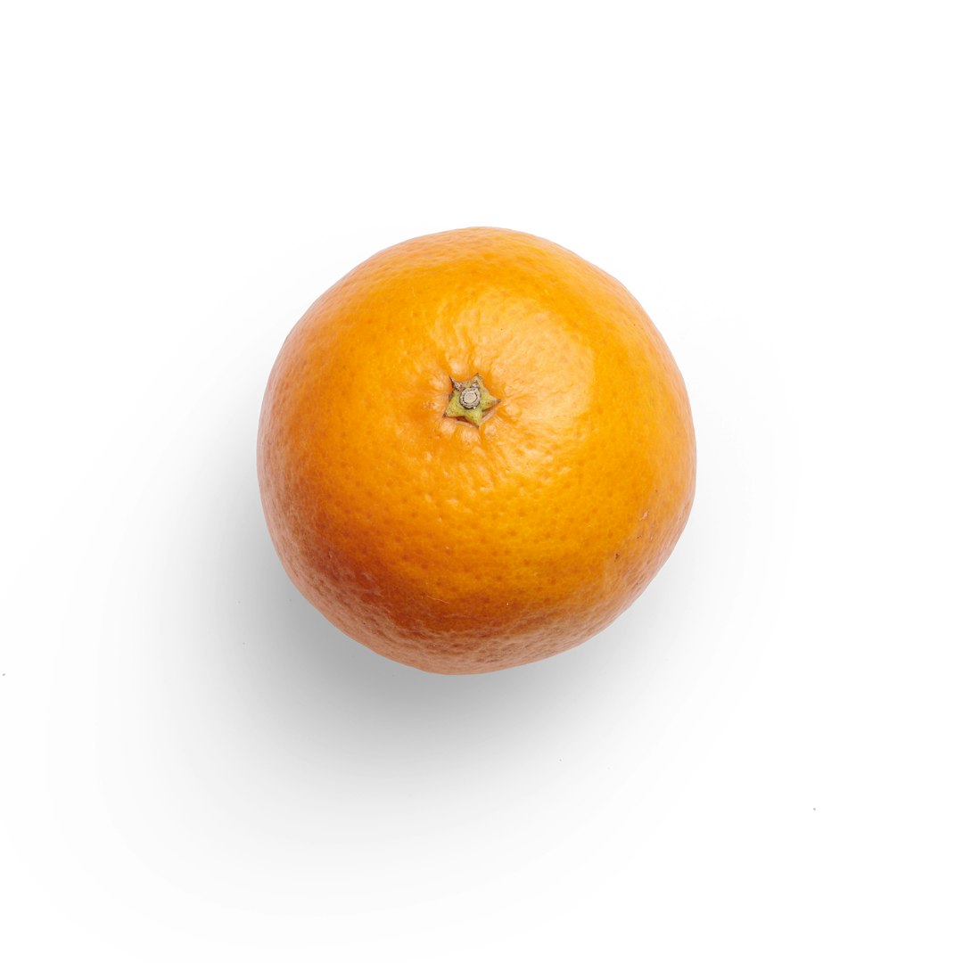 A high-quality photo of a juicy tangerine on a white background