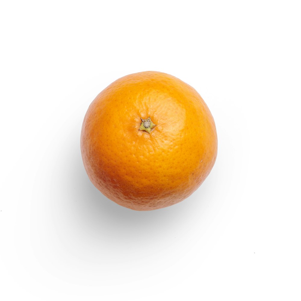 흰색 표면에 오렌지 과일