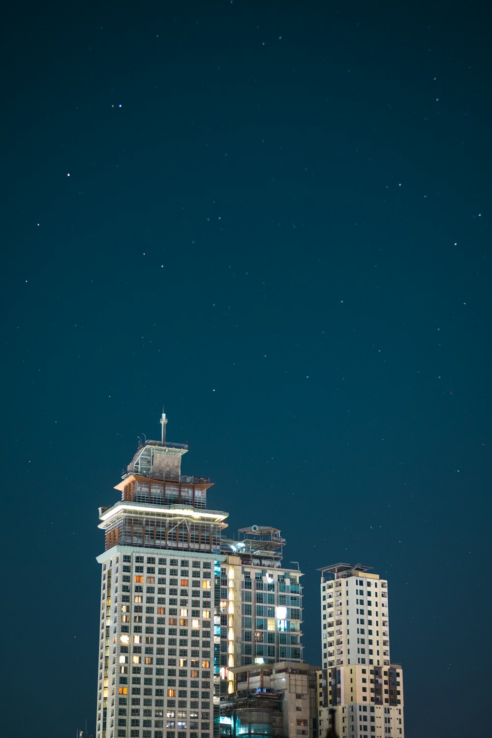 white concrete building during night time