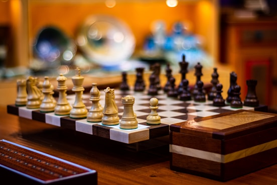 chess pieces on chess board