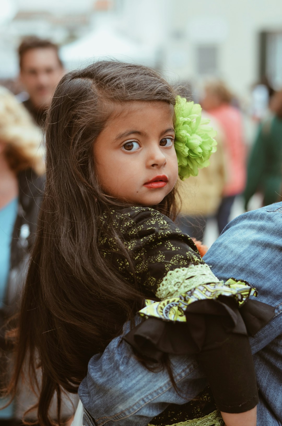 girl in black and white scarf