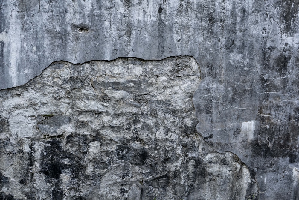Muro de hormigón gris y negro