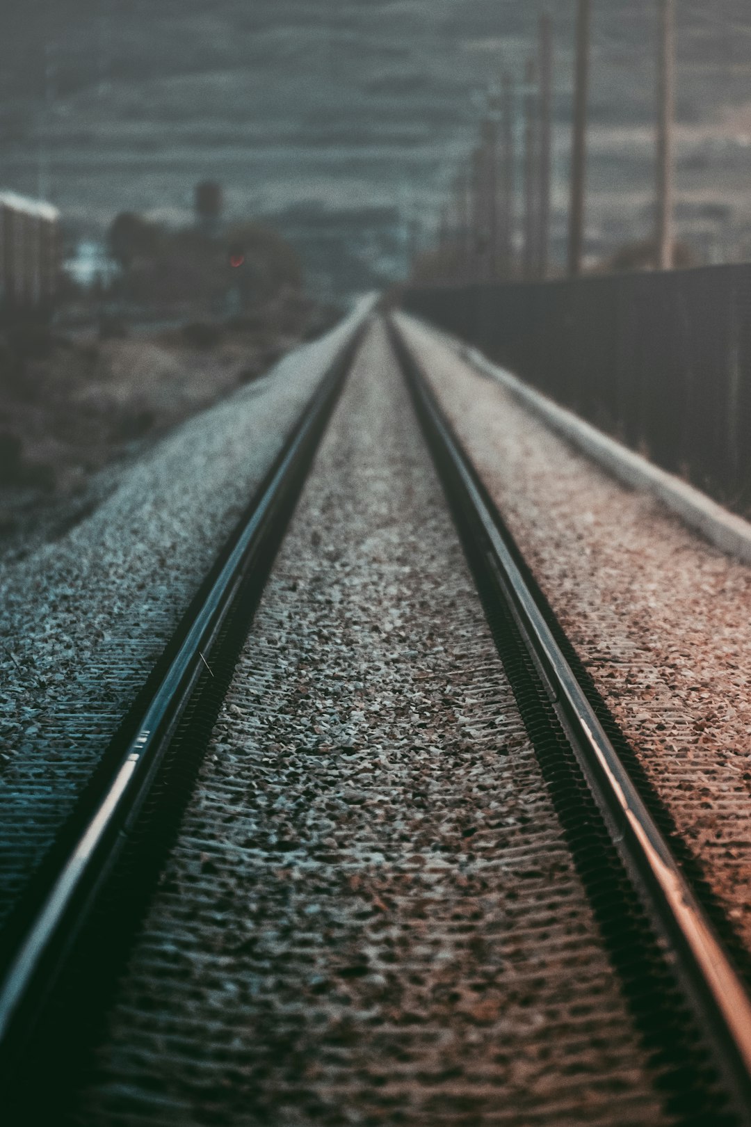 train rail in the middle of the city