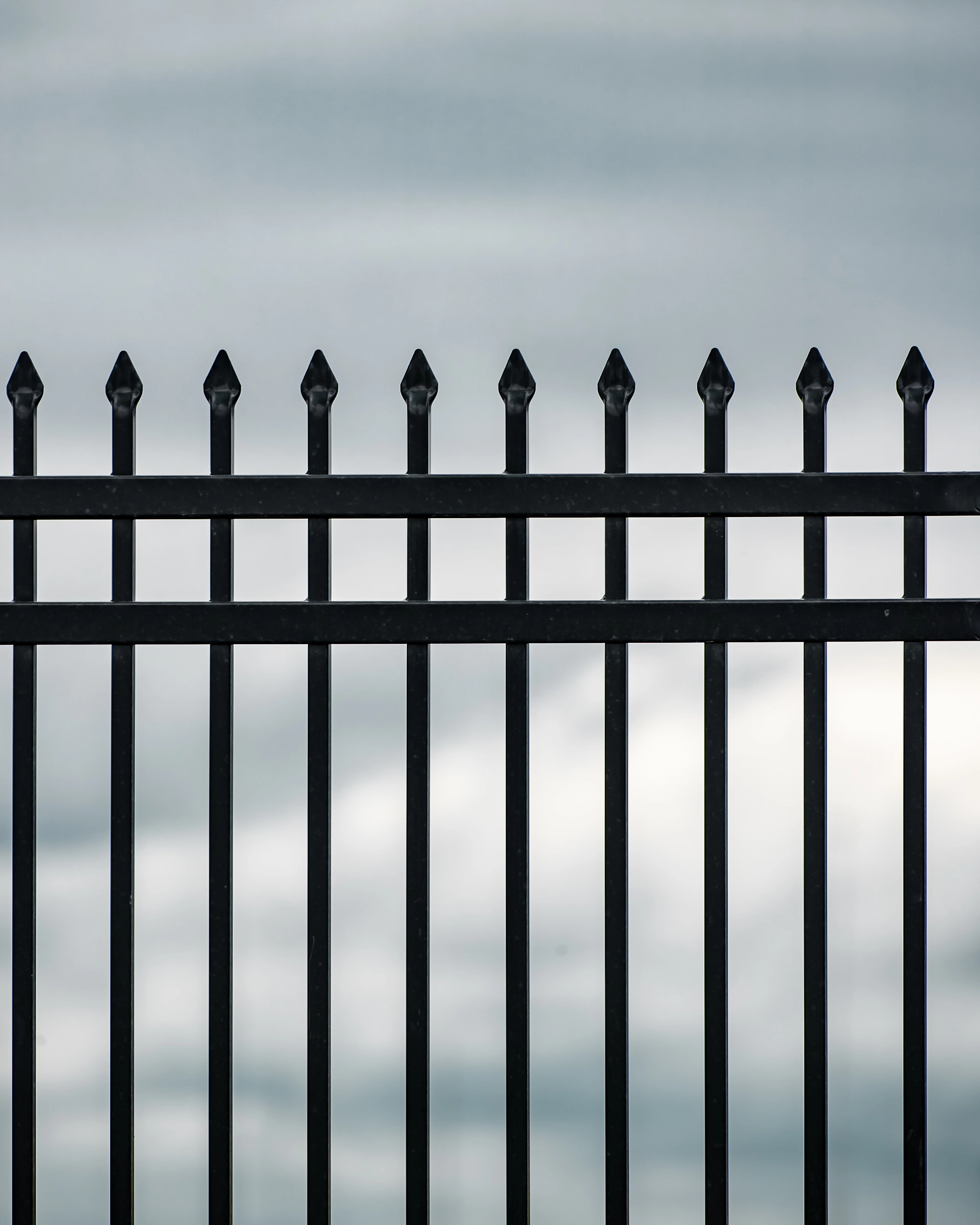 Black metal fence in daylight