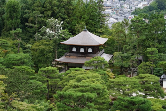 brown wooden house surrounded by green trees during daytime in Ginkaku-ji Japan