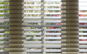 white window blinds during daytime