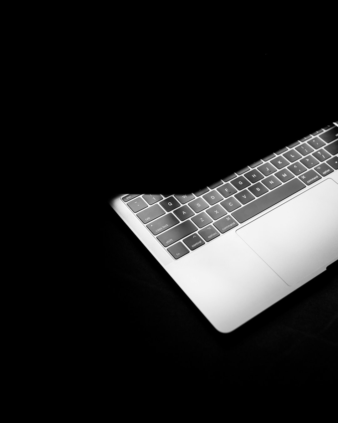 black and white laptop computer