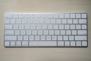 A sleek wireless keyboard with a modern design.