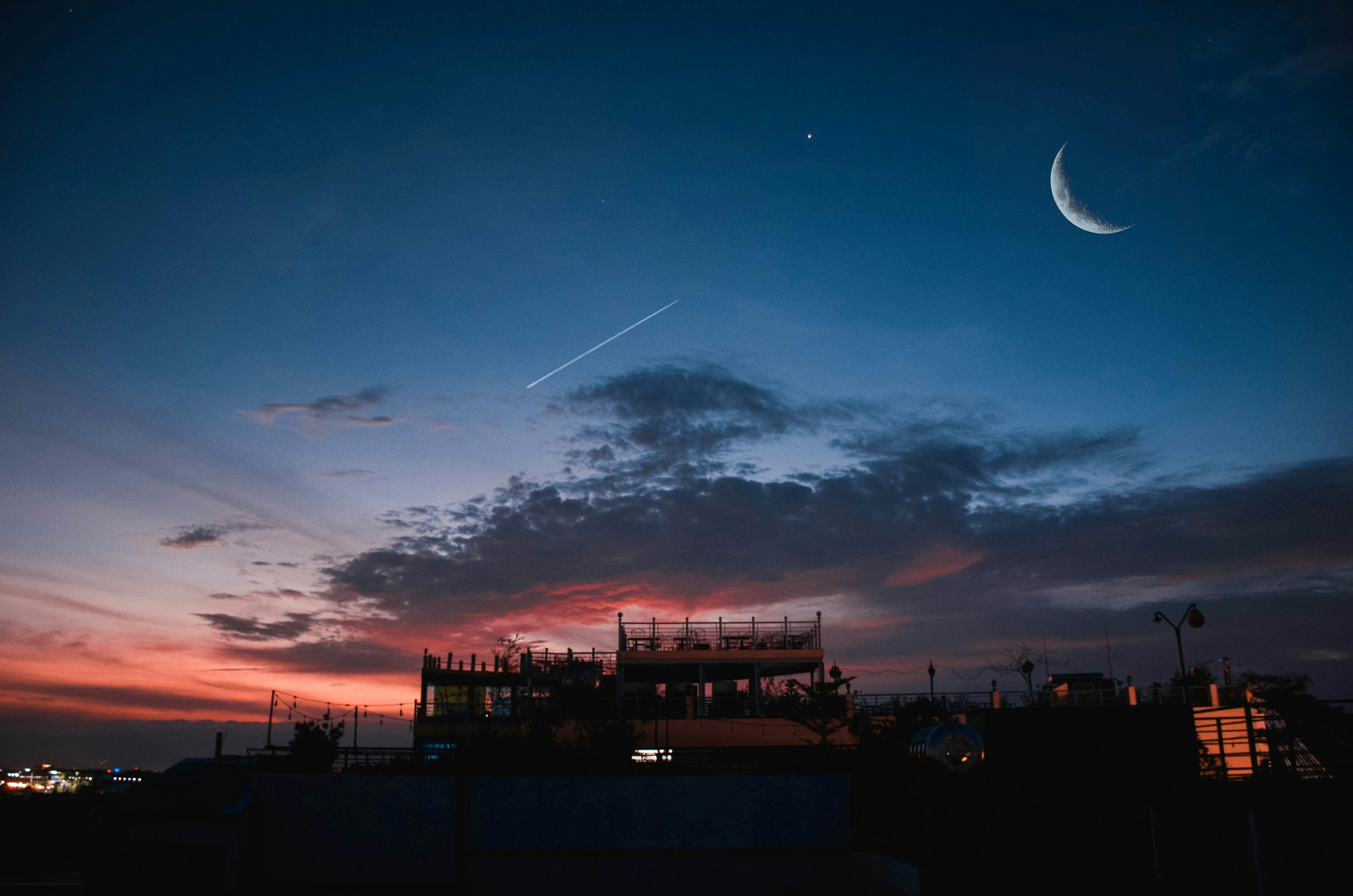 silhouette of buildings during sunset