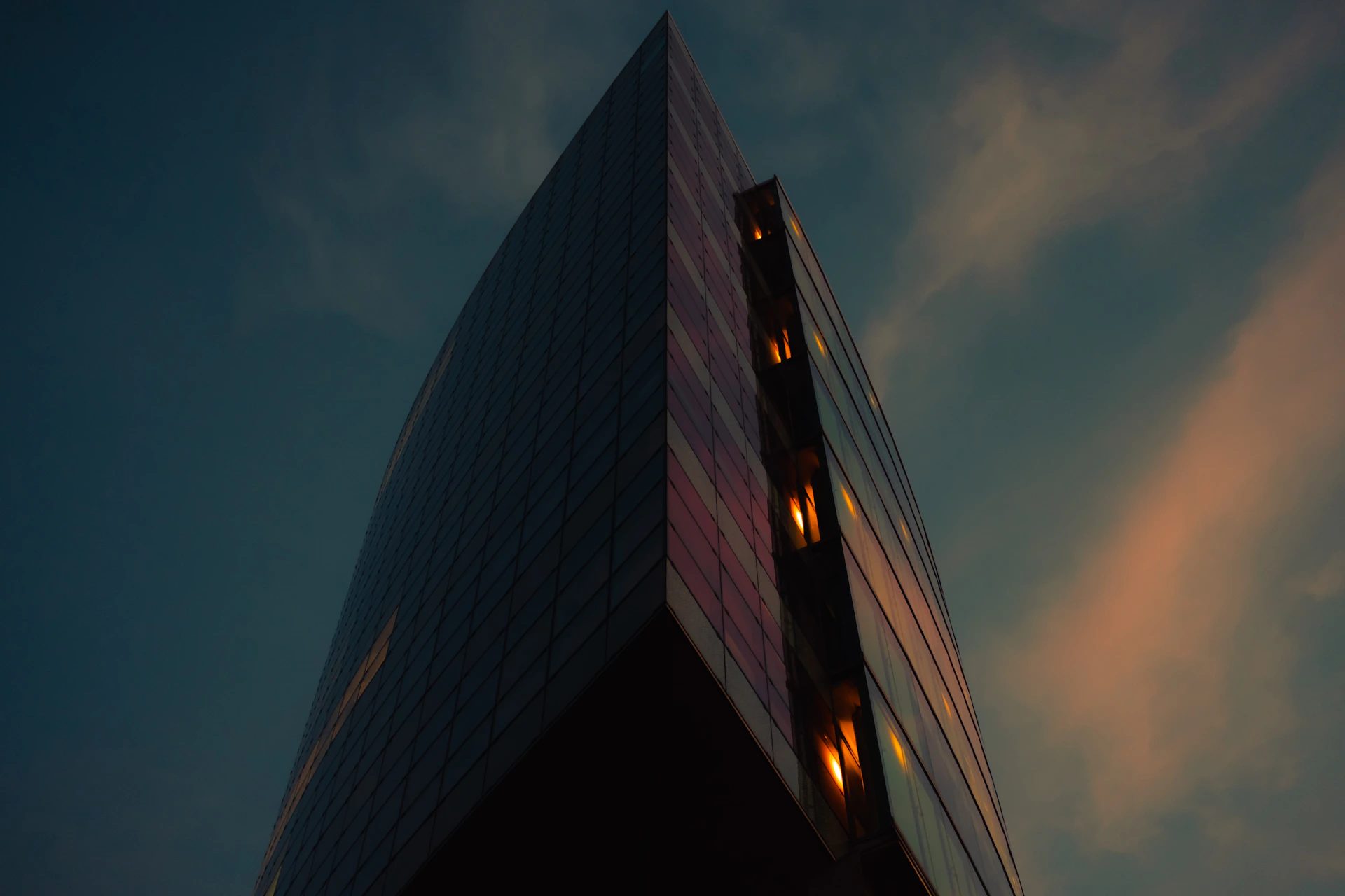 brown concrete building during night time